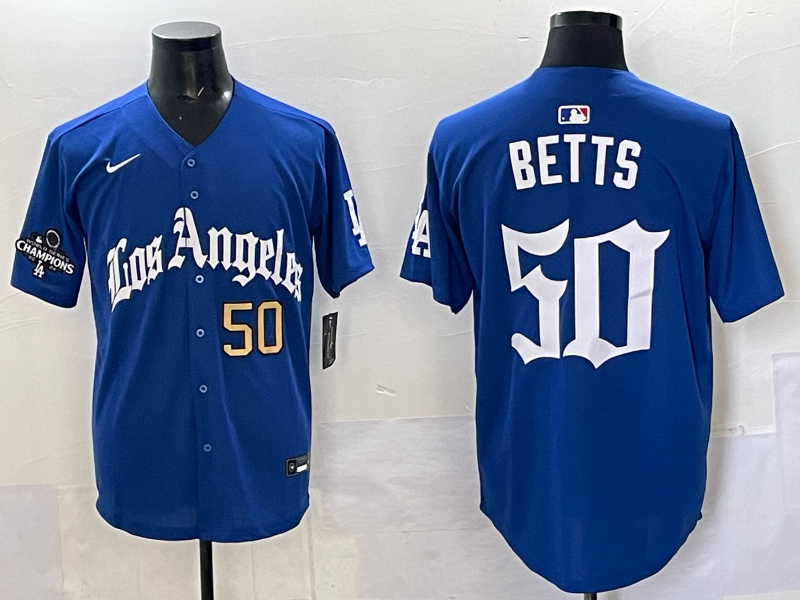 Men Los Angeles Dodgers #50 Betts Blue 2025 Nike MLB Jersey style 001->los angeles dodgers->MLB Jersey